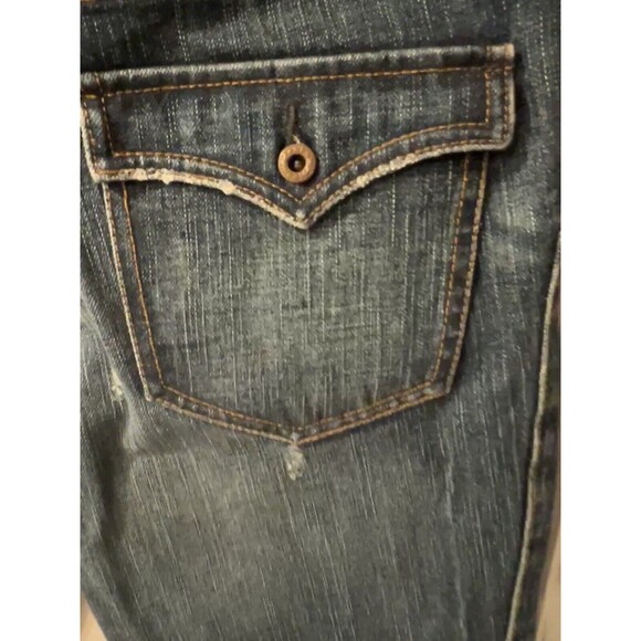 Rugby Ralph Lauren Jeans Womens Sz 27 Patch Work Destroyed Denim Bootcut Rare - Picture 7 of 10